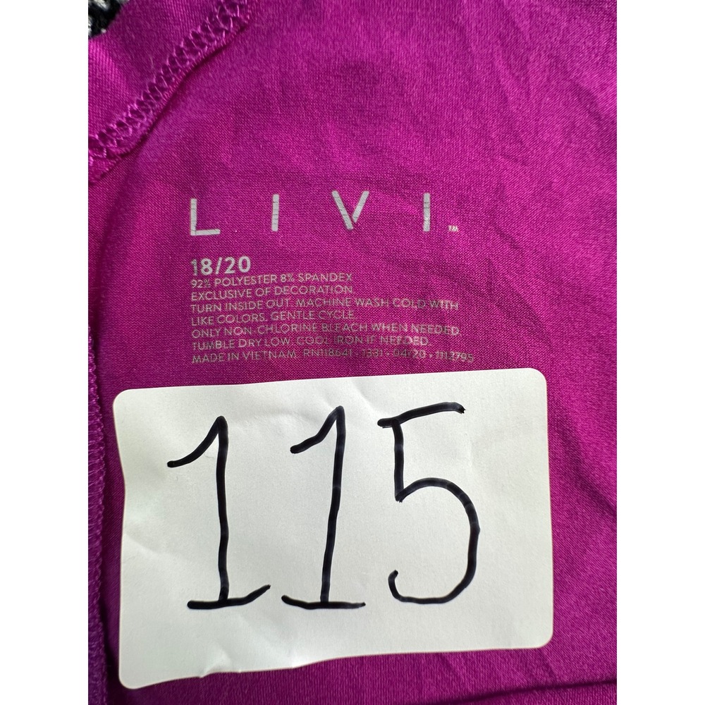 Livi Tank Top Womens 18/20 Magenta Excellent Crochet Lace Racerback Activewear - Picture 2 of 6